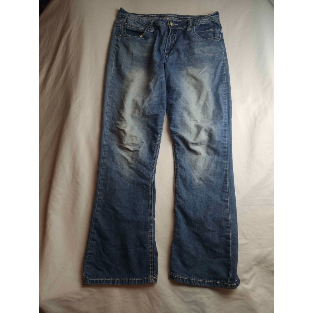 Hydraulic Lola Slim Boot Jeans Womens 15 Juniors Blue Embroidered Cross Pockets